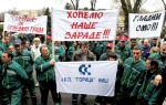 Protest radnika Gorice izpred skupstine grada