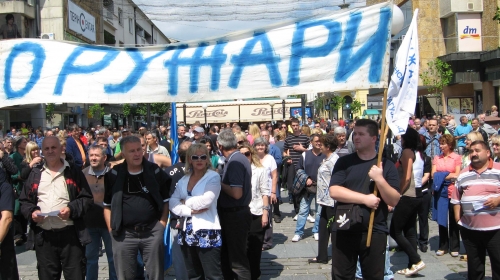 Protest oružara u Kragujevcu / Foto: Biljana Nenković