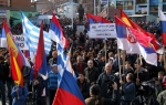 Protest Srba u severnom delu Kosovske Mitrovice