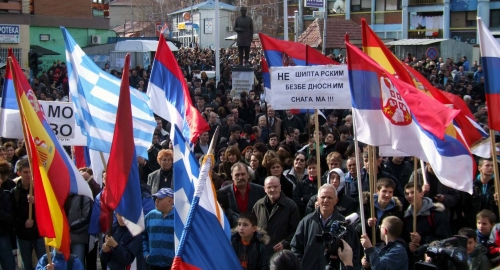 Protest Srba u severnom delu Kosovske Mitrovice