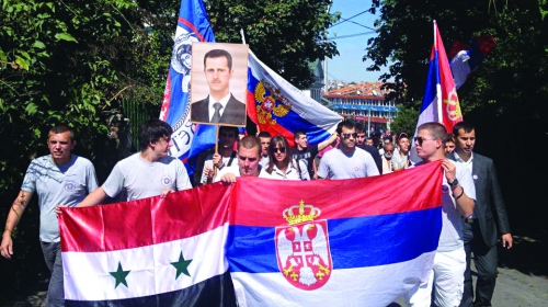Protesti protiv napada na Siriju u Beogradu
