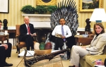 Kao da je u Kraljevoj  luci: Barak Obama sa  saradnicima u  Ovalnom kabinetu