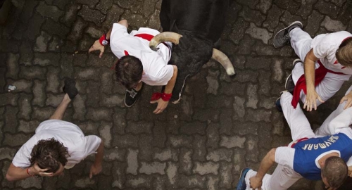 Trka sa bikovim u Pamploni / Foto: AP | Foto: 