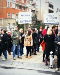 Tesla protest Foto: Twitter
