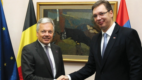 Vučić i  belgijski šef diplomatije Rajnders