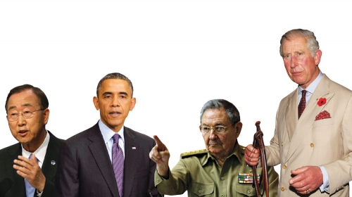 Ban Ki Mun, Barak  Obama, Raul Kastro, Princ  Čarls