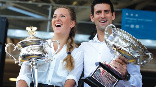 Prošlogodišnji  pobednici: Viktorija Azarenka i Novak Đoković