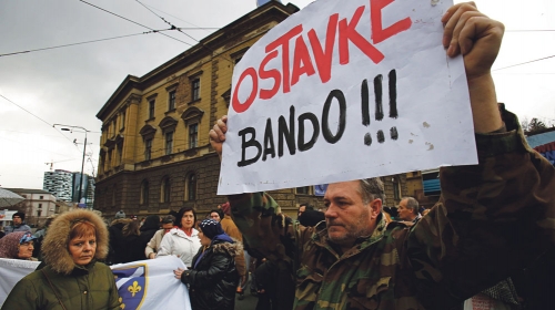 Detalj sa protesta u Sarajevu