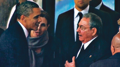 Obama i  Raul  Kastro