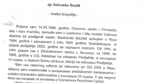Dr Jadranka Bonić meša ćirilicu i latinicu