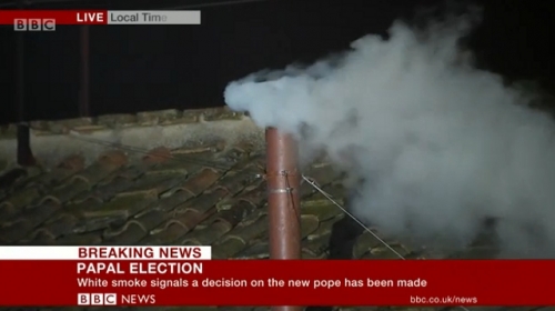 Beli dim je označio izbor novog pape