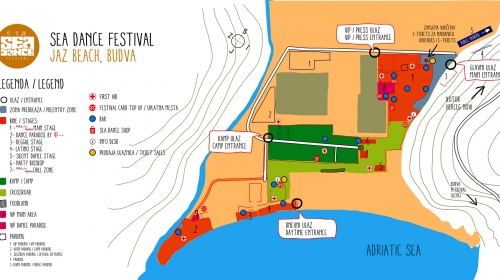 mapa Sea Dance festivala