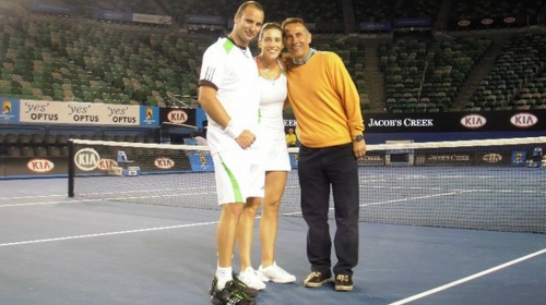 Andrea sa trenerom Popovićem i ocem Zoranom