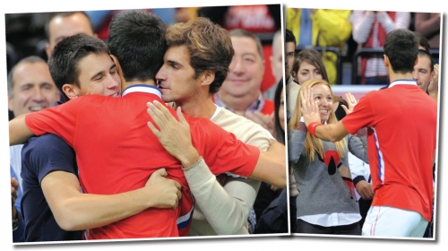 Novak dobija najveću podršku od  braće Đorđa i Marka i verenice Jelene
