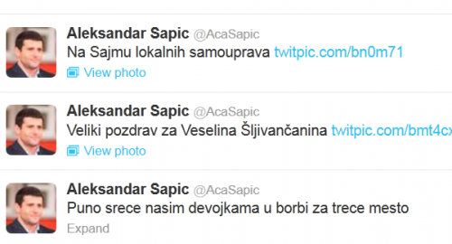 Tvit Aleksandra Šapića