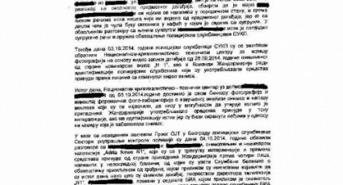 Izveštaj o izvršenim proverama po zahtevu Prvog OJT u Beogradu: | Foto: 
