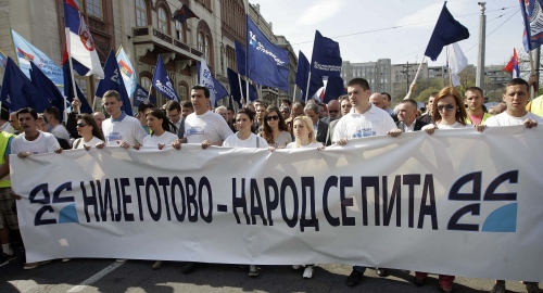 Članice DSS na protestu protiv sporazuma sa Prištinom