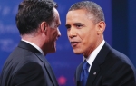Prijateljski zagrljaj za kraj: Barak Obama  i Mit Romni