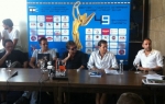 Nebojša Ilić, Branko Đurić, Dragan Bjelogrlić, Miloš Biković i Srđan Timarov na konferenciji za štampu