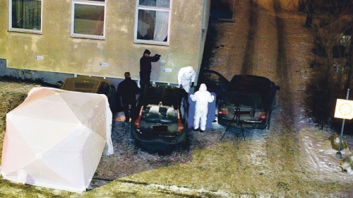 Uviđaj posle  ubistva Markovića  u Stokholmu