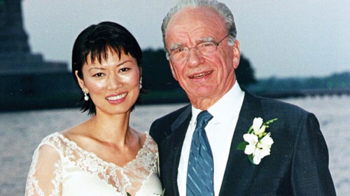 Rupert i Vendi  na dan venčanja  kod Kipa  slobode  1999.