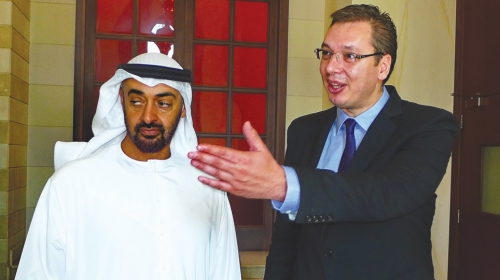 Stižu dolari: Vučić i šeik Mohamed  bin Zajed Al Nahjan prilikom nedavnog susreta