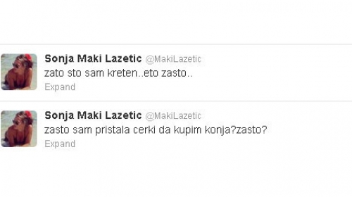 Sonja Maki Lazetić tvit