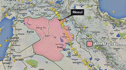 Kao da se tu ne  ratuje: Jučerašnji  preleti preko Iraka