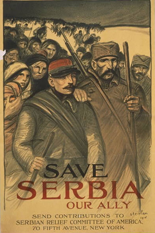 Jedan od plakata kao apel za pomoć srpskom narodu tokom Prvog svetskog rata.