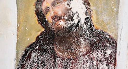 Inicijalna kapisla: Freska Isusa pre i posle Himenezove | Foto: 