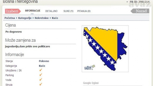 Svašta ljudi prodaju u Bosni, pa čak i Bosnu