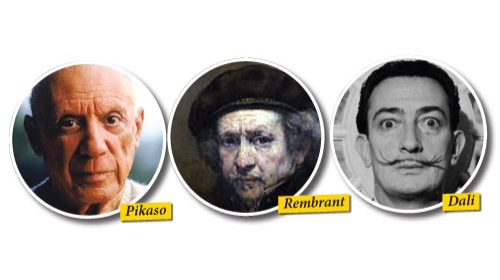 Pikaso, Dali, Rembrant